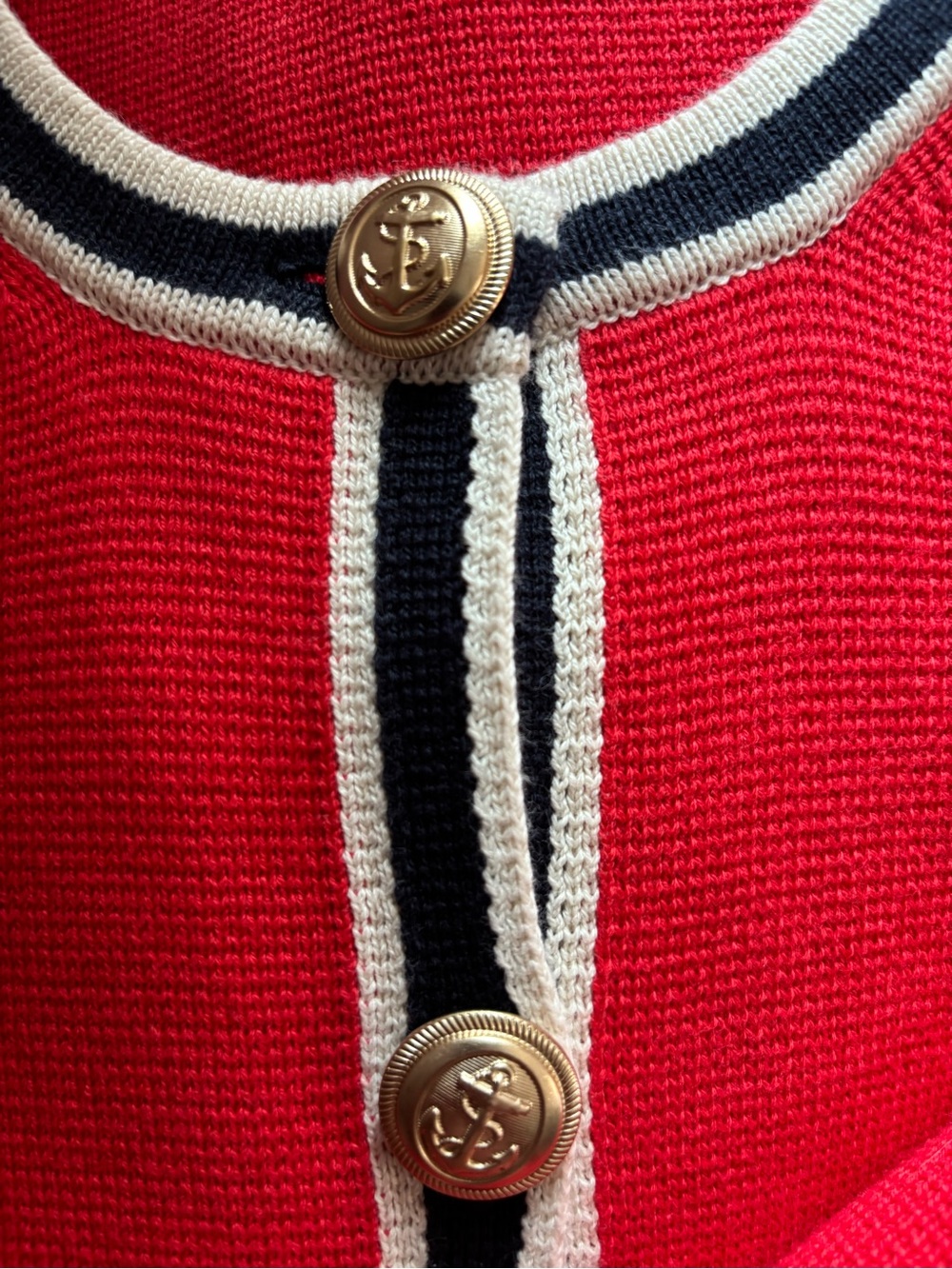 Boden - Red Knit with Gold Button Detail - Picture 4 of 11